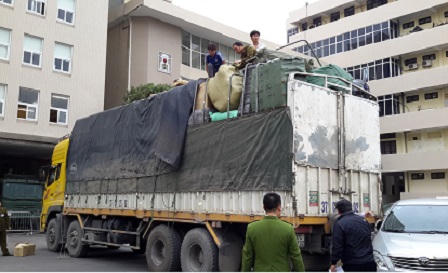 Hà Nội: 20 tấn hàng bị tạm giữ tại bến Phà Đen