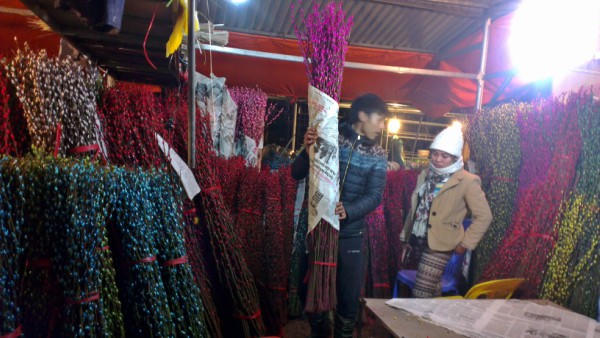 Chợ đêm, điểm hẹn của các loài hoa trong ngày cận Tết