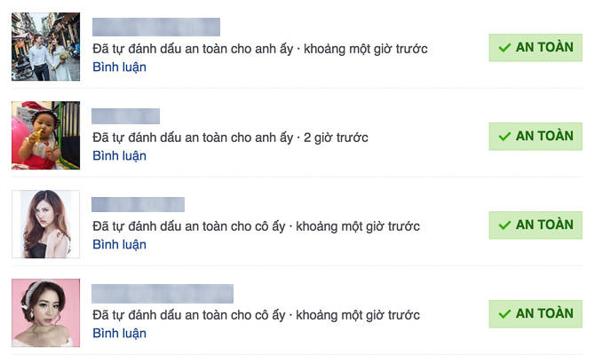Cộng đồng mạng đánh dấu an toàn sau Bão số 3 qua Facebook