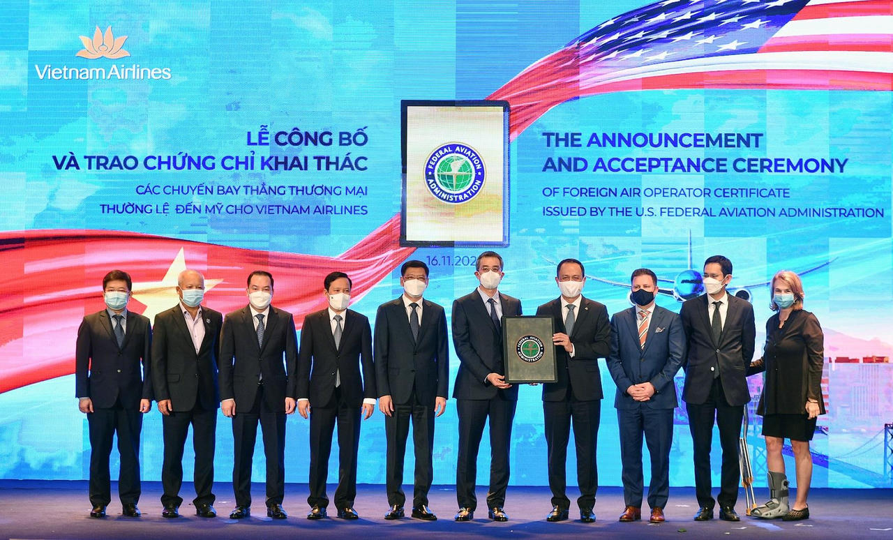 Vietnam Airlines công bố chuyến bay thẳng thường lệ đầu tiên đến Mỹ 