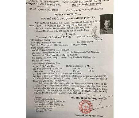 Truy nã đối tượng lừa đảo chiếm đoạt tài sản để chơi game Tài Xỉu