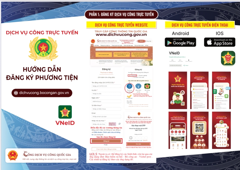 Hướng dẫn cách đăng ký phương tiện, nộp phạt trên Cổng thông tin quốc gia 