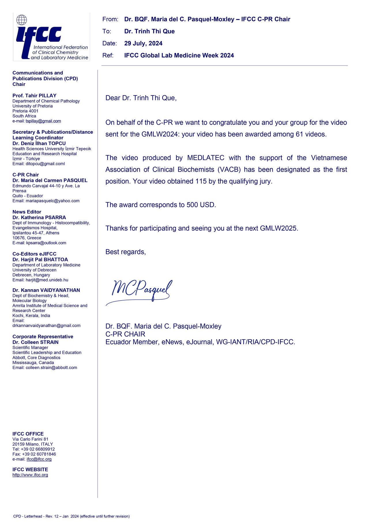 Trung tâm Xét nghiệm MEDLATEC đạt giải Nhất cuộc thi Giới thiệu Phòng Lab toàn cầu 2024