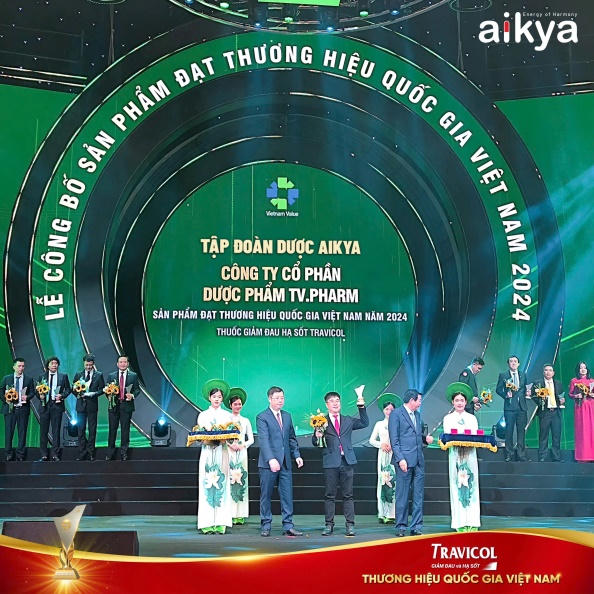 Tập đoàn Dược phẩm AIKYA - TV.PHARM hai lần liên tiếp có sản phẩm đạt Thương hiệu Quốc gia