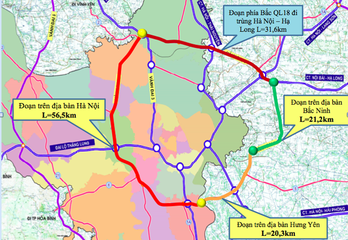 Dự kiến cắm xong mốc giới đỏ Vành đai 4 - Vùng Thủ đô trước 15/11