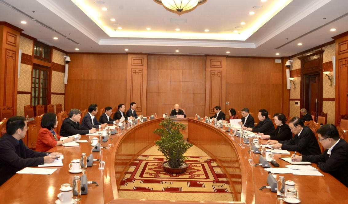 Tổng Bí thư Nguyễn Phú Trọng chủ trì họp Tiểu ban Nhân sự Đại hội XIV của Đảng