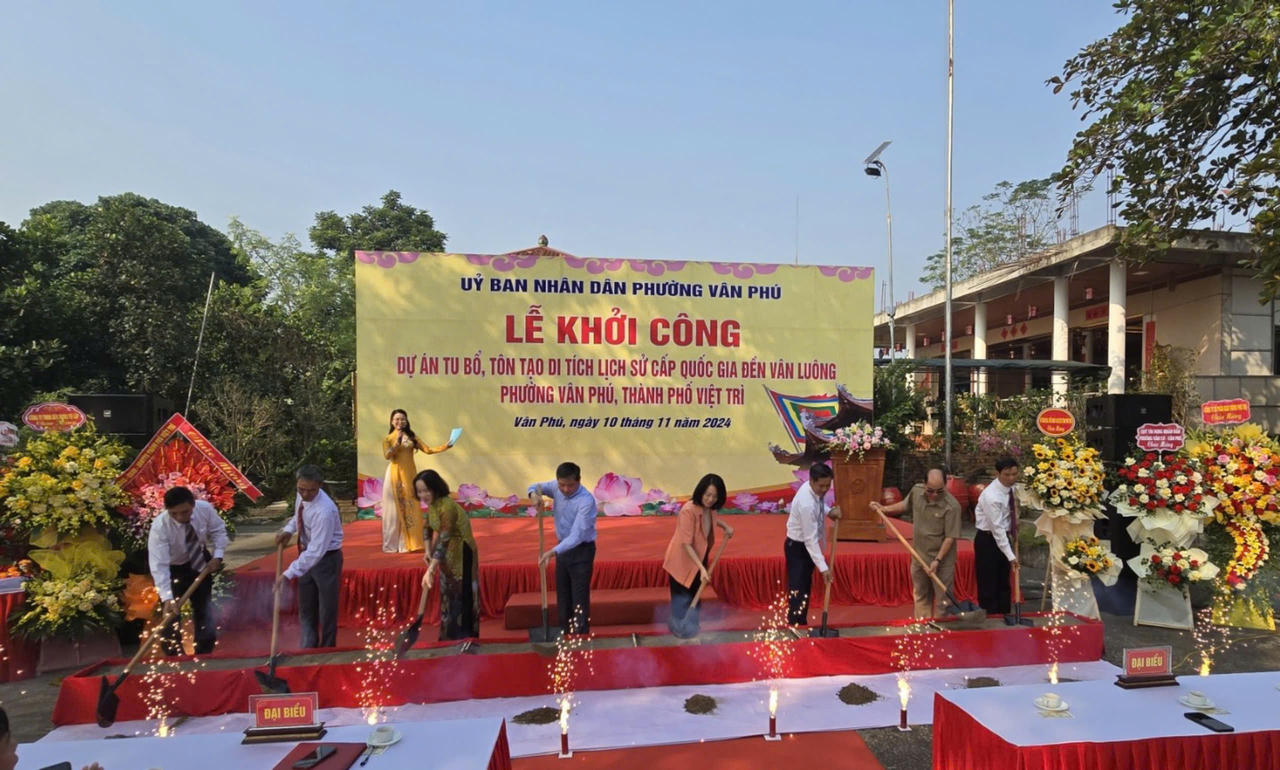 Khởi công dự án tu bổ, tôn tạo Di tích lịch sử Quốc gia - Đền Vân Luông