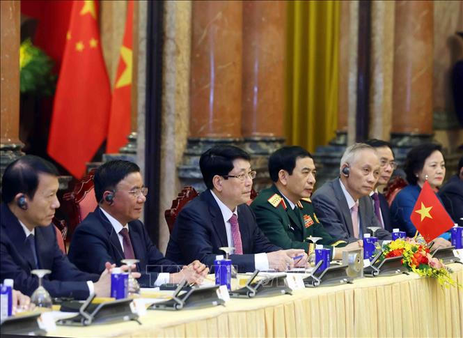 Chủ tịch nước Lương Cường hội đàm với Tổng Bí thư, Chủ tịch nước Trung Quốc Tập Cận Bình