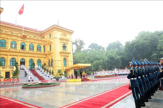 Chủ tịch nước Lương Cường chủ trì lễ đón chính thức Tổng thống Hungary