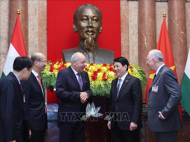 Chủ tịch nước Lương Cường hội đàm với Tổng thống Hungary