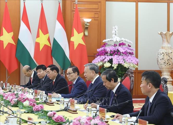 Tổng Bí thư Tô Lâm hội kiến Tổng thống Hungary Sulyok Tamás