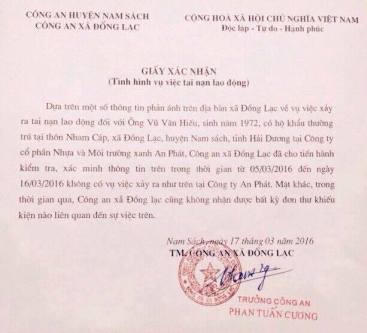 Hải Dương: Công ty An Phát che dấu tai nạn lao động?