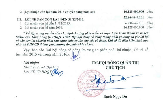 Không hủy điều lệ trái pháp luật, nhà nước “biếu không” cổ đông của Cienco5 hàng trăm tỷ đồng