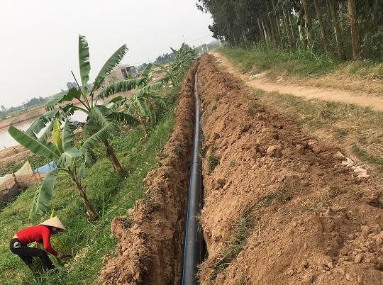  Hải Dương: Công ty nước sạch đào đê, chôn đường ống nước