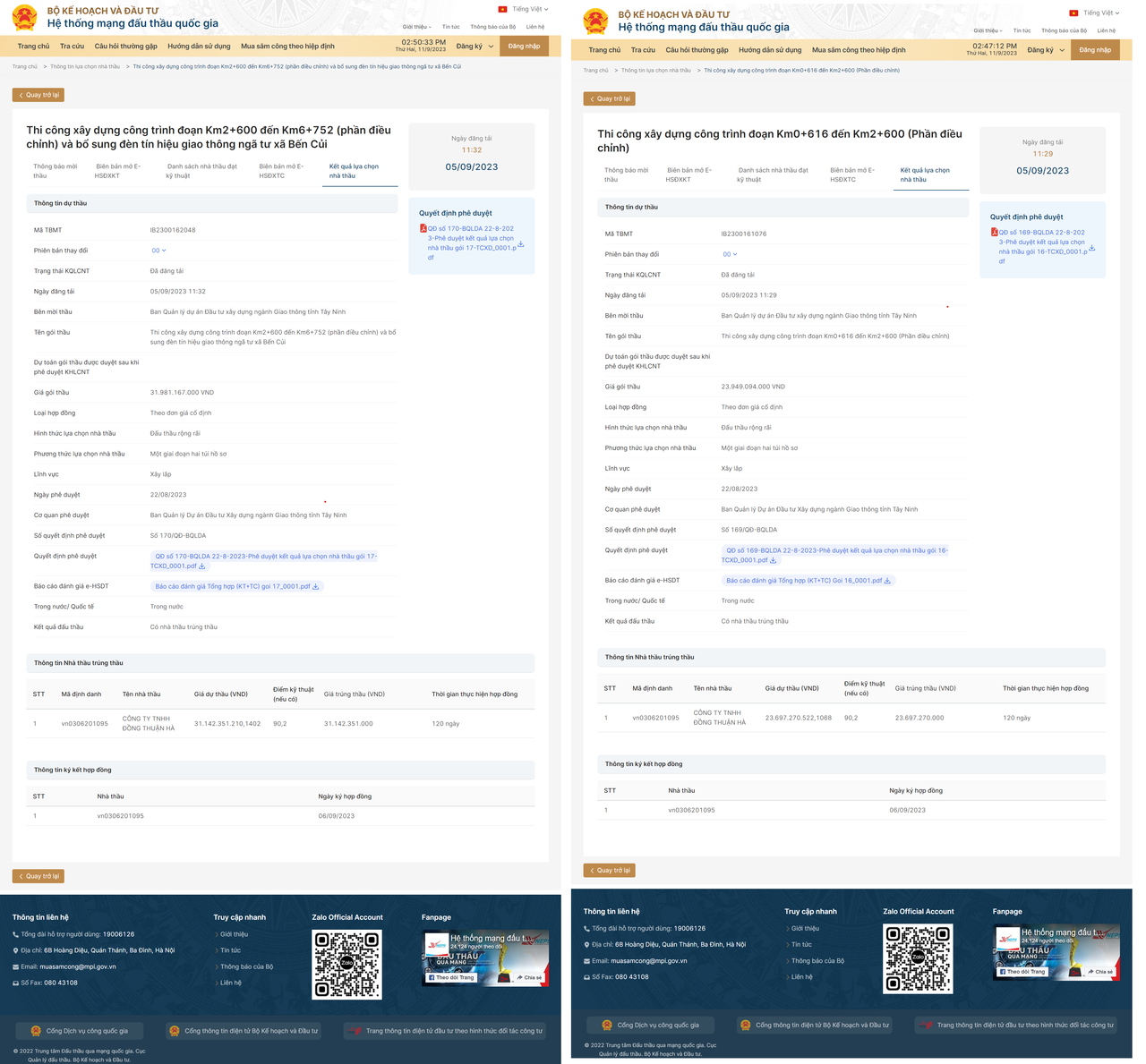 Tây Ninh: Công ty Đồng Thuận Hà “không đối thủ” tại 2 gói thầu hơn 54 tỷ đồng
