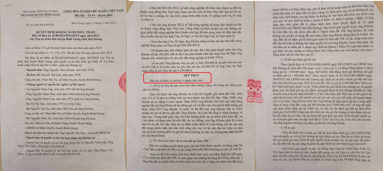 “Vụ chia tài sản ly hôn tại TAND huyện Bình Giang”: Nhiều bất lợi cho nguyên đơn cần được xem xét