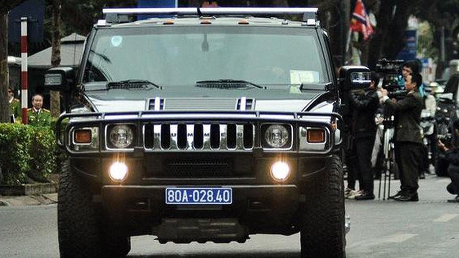 Xe bọc thép đảm bảo an ninh dịp lãnh đạo Mỹ - Triều tới Việt Nam