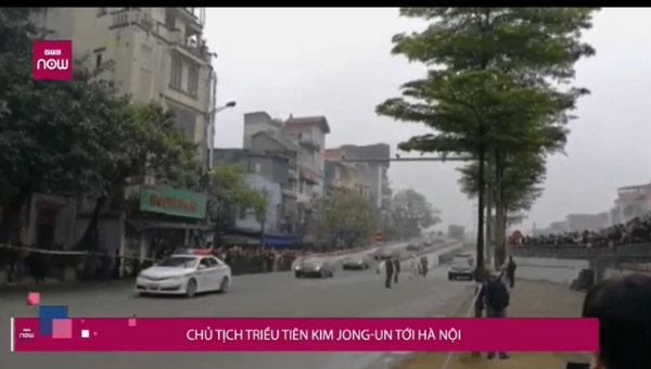 Đoàn xe ông Kim Jong Un về tới khách sạn Melia