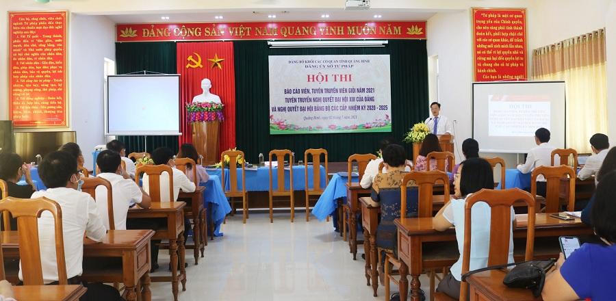 Sở Tư pháp Quảng Bình tổ chức Hội thi Báo cáo viên, tuyên truyền viên giỏi năm 2021