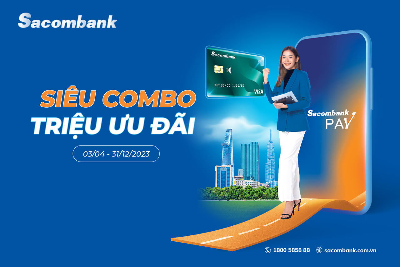 'Bùng nổ' hoàn tiền, trúng vàng khi chi tiêu qua thẻ thanh toán Sacombank 