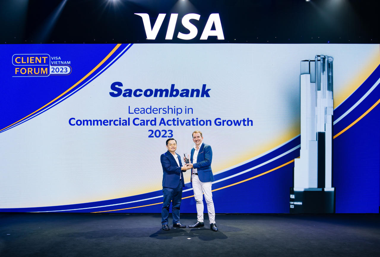 Sacombank tiếp tục là ngân hàng dẫn đầu về doanh số thanh toán thẻ Visa tại Việt Nam