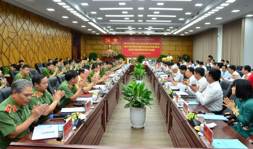 Bộ trưởng Bộ Công an làm việc với Ban Thường vụ Tỉnh ủy Hải Dương