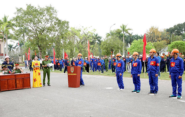 Huyện Thanh Hà (Hải Dương) tổ chức thi 'Tổ liên gia an toàn phòng cháy, chữa cháy' quy mô lớn