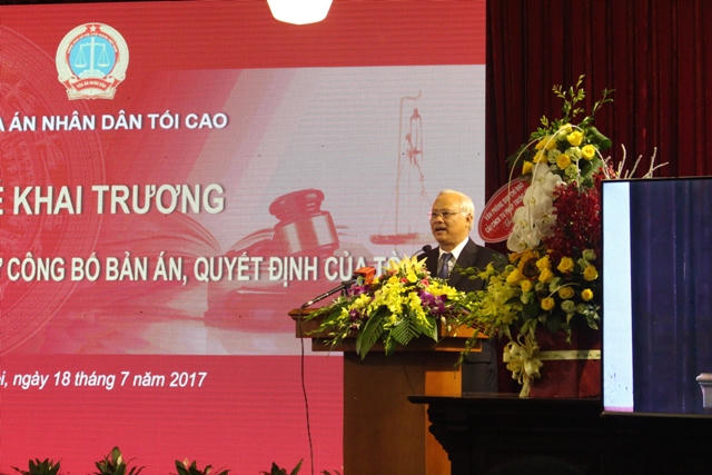 Ra mắt Trang thông tin điện tử công bố bản án, quyết định của Tòa án