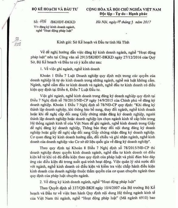 Hướng dẫn “hoạt động pháp luật chỉ cần đăng ký doanh nghiệp” là không hợp pháp