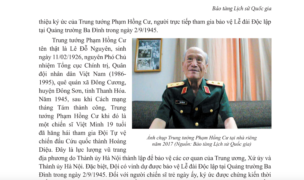 Tướng Cư và những ký ức trực tiếp tham gia bảo vệ Lễ Độc lập ngày 2/9/1945