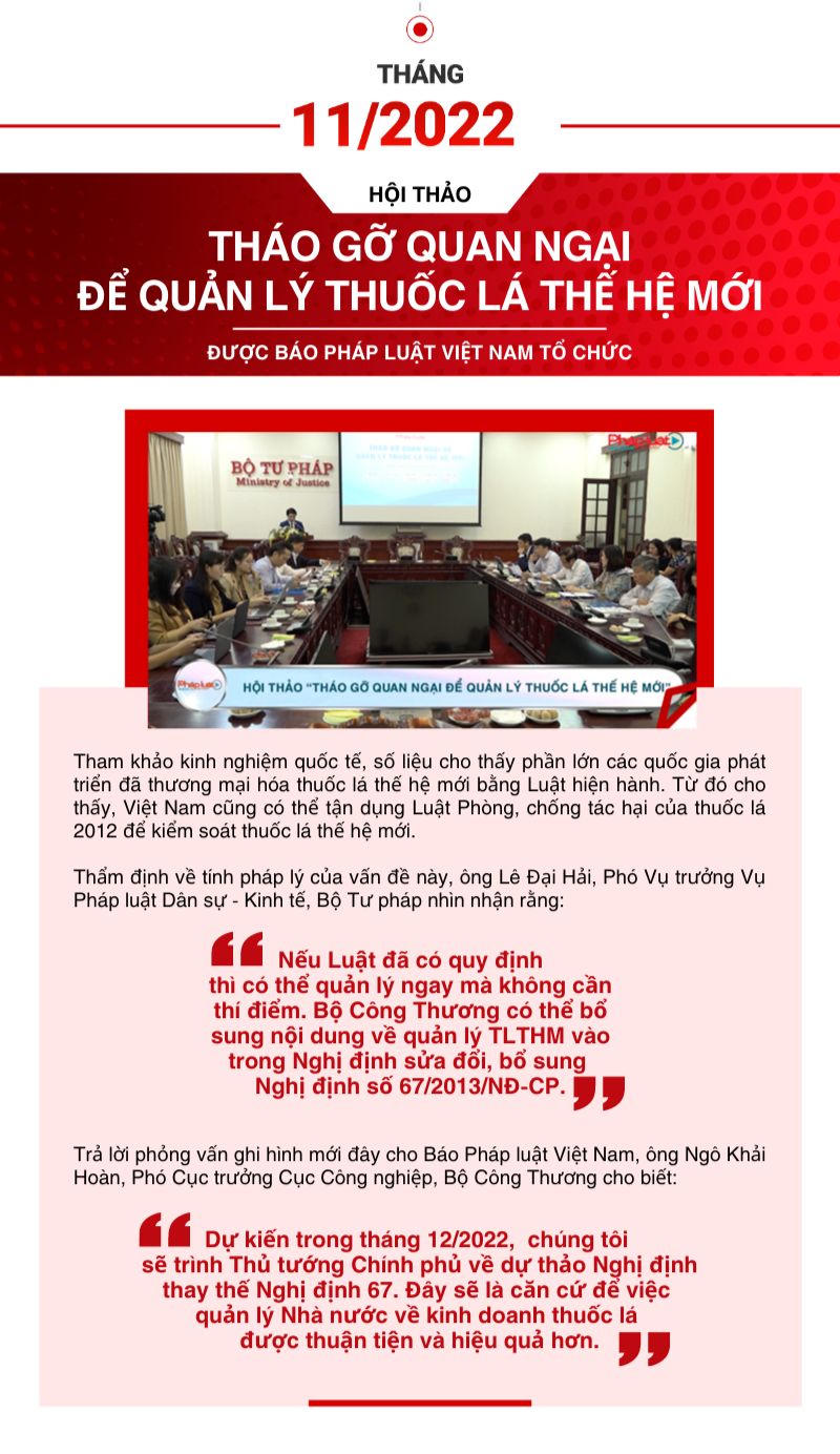 Điểm lại loạt hội thảo tìm kiếm giải pháp kiểm soát thuốc lá thế hệ mới