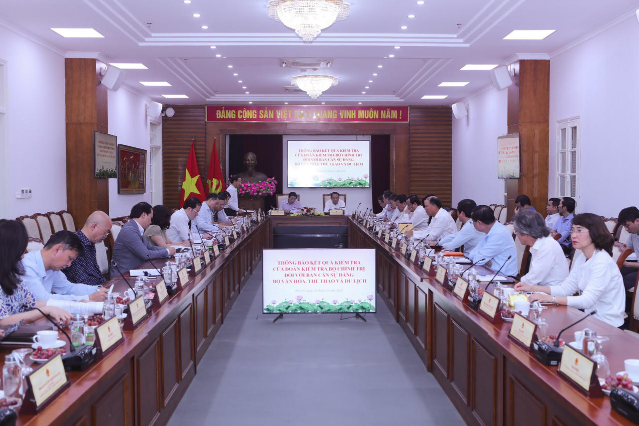 Thông báo kết quả kiểm tra công tác cán bộ tại Bộ Văn hóa, Thể thao và Du lịch