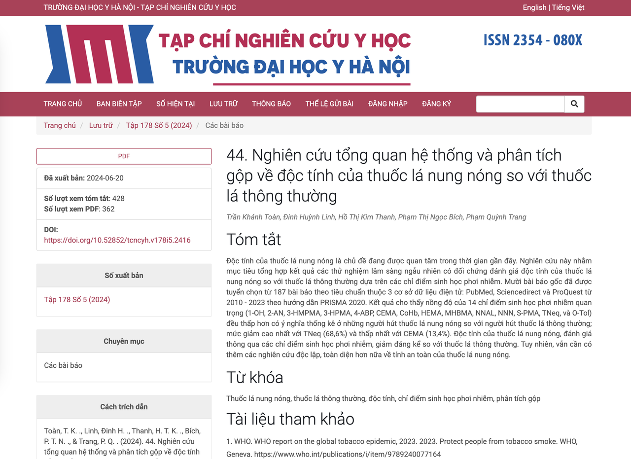 Phát huy vai trò nghiên cứu khoa học về thuốc lá mới của các tổ chức, hiệp hội y học trong nước