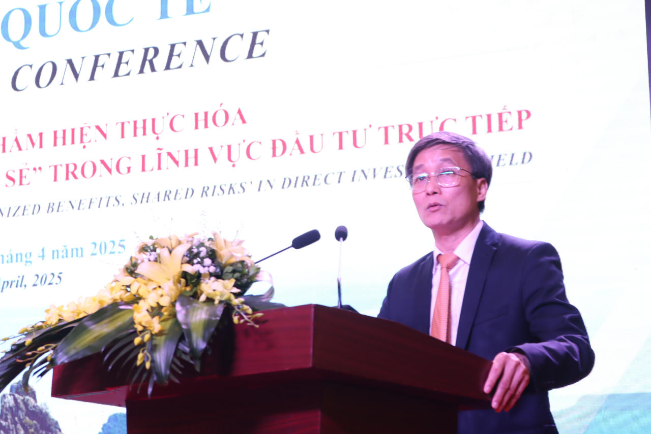 Hội thảo quốc tế 'Hoàn thiện thể chế nhằm hiện thực hóa nguyên tắc ‘lợi ích hài hòa, rủi ro chia sẻ’ trong lĩnh vực đầu tư trực tiếp'