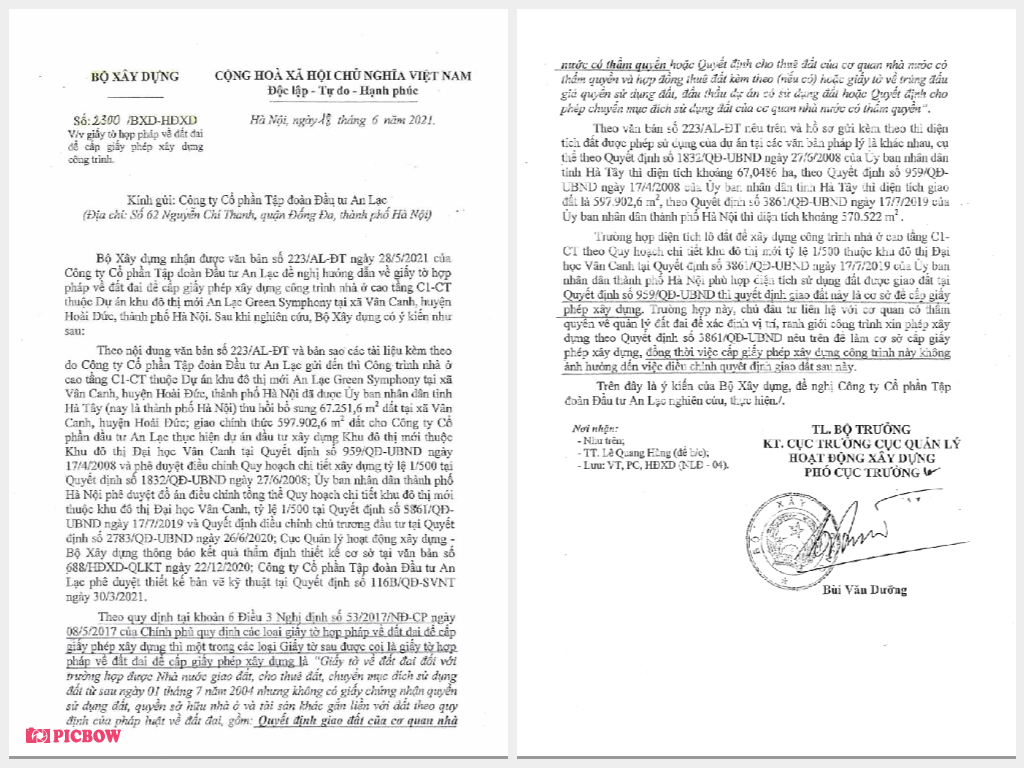 Hà Nội: Vướng thủ tục cấp phép xây dựng, chủ đầu tư An Lạc Green Symphony gặp “lúng túng”