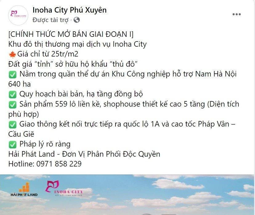Bất ngờ về pháp lý của “dự án” Inoha Phú Xuyên