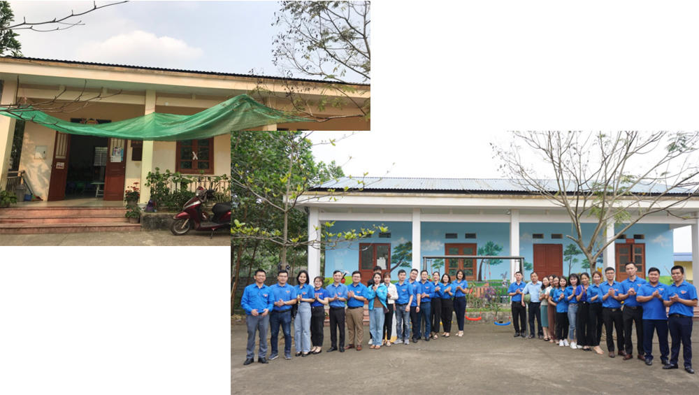 Đoàn Thanh niên Báo Pháp luật Việt Nam cùng "sơn lại tường cho trường em"