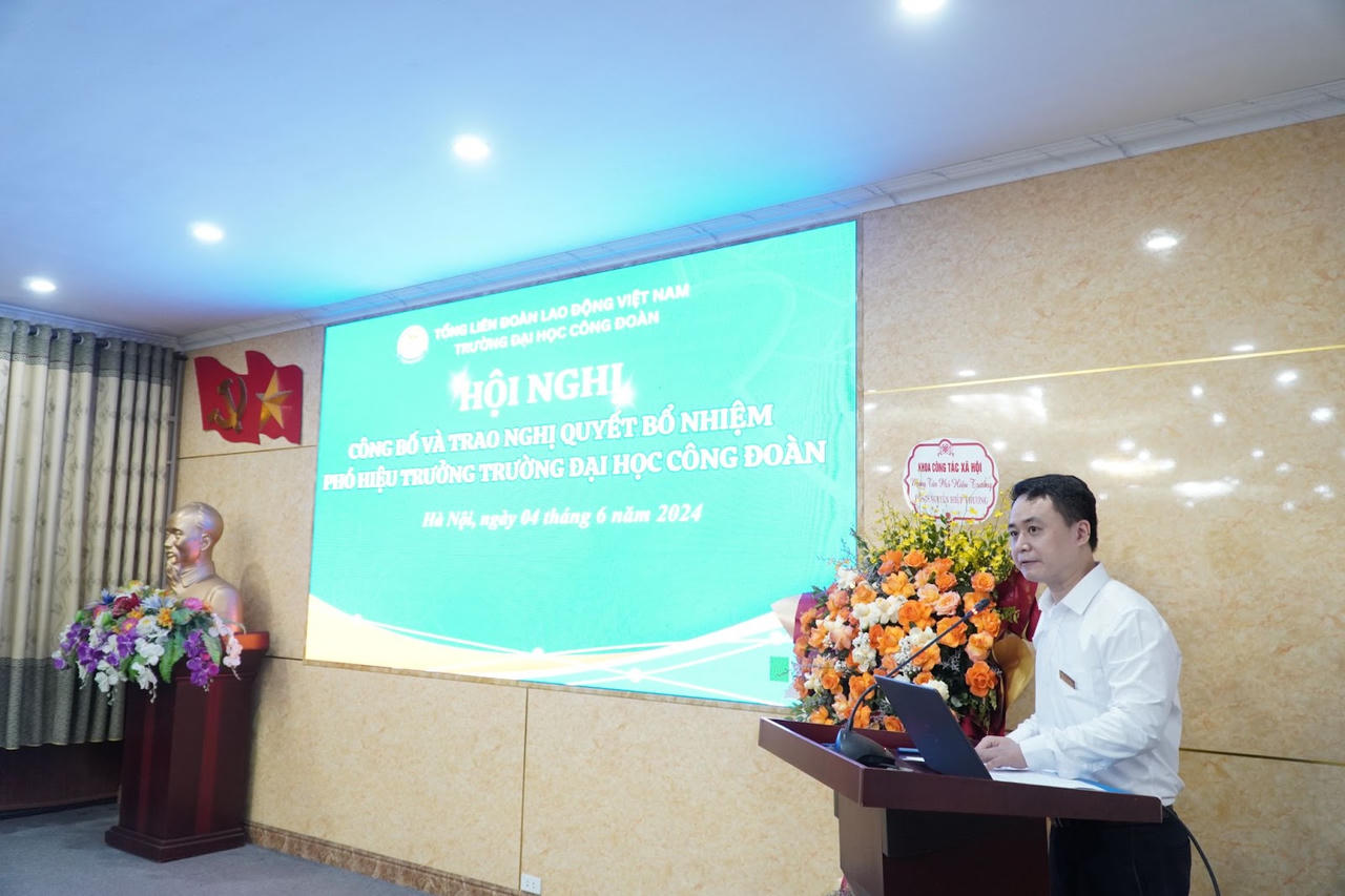 PGS.TS Nguyễn Hiệp Thương được bổ nhiệm làm Phó Hiệu trưởng Trường Đại học Công đoàn