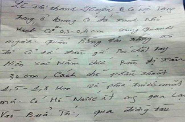 Tìm kiếm thi thể nạn nhân thẩm mỹ viện theo dấu "bức thư lạ"