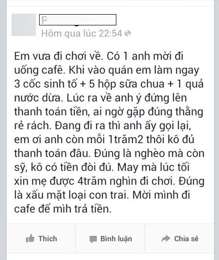 Thiếu nữ thi nhau “bóc mẽ” người yêu đi chơi mang 100 nghìn