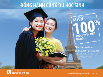 LienVietPostBank miễn 100% phí chuyển tiền du học