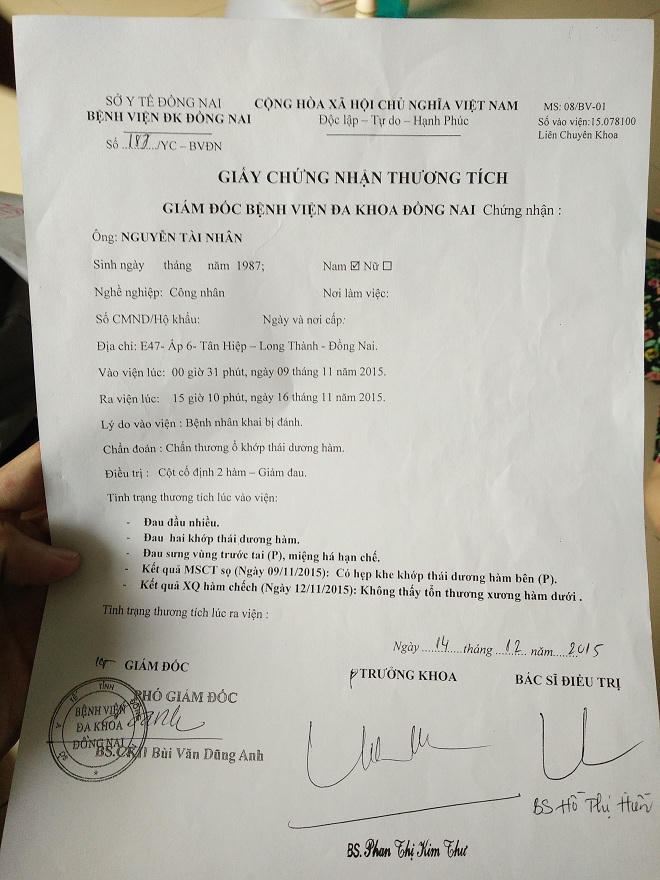 2 bạt tai, tổn thương… 21% sức khỏe?