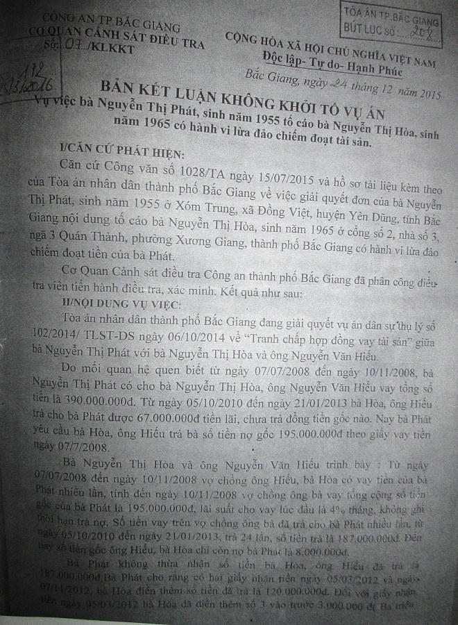 1 tờ giấy vay tiền, 3 cơ quan giám định mất công vào cuộc xác minh