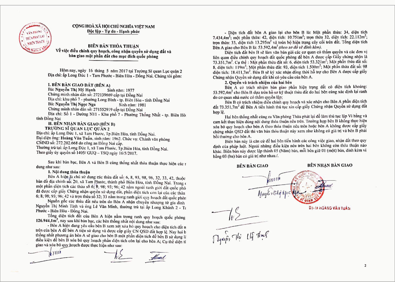 Trường Sĩ quan Lục quân 2 có được phép nhận tiền của người dân để xóa quy hoạch đất quốc phòng?