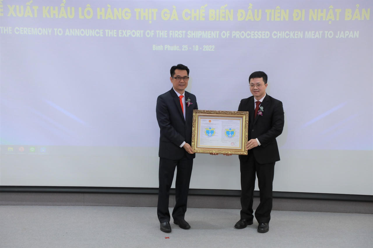 Công ty CPV Food tại Bình Phước xuất khẩu lô hàng thịt gà chế biến đầu tiên sang Nhật Bản
