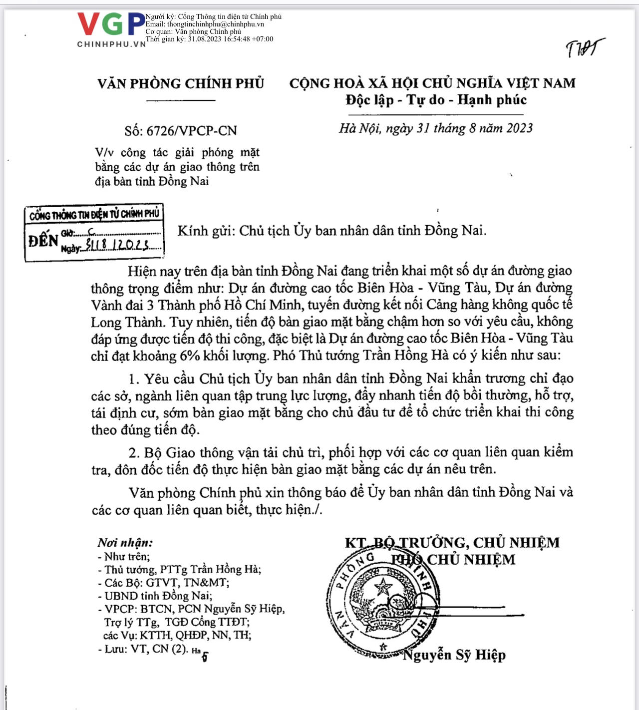 Đẩy nhanh công tác giải phóng mặt bằng các dự án tại Đồng Nai