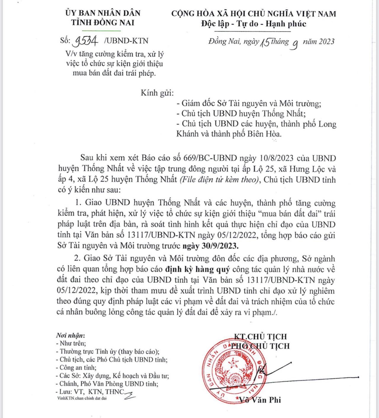 Đồng Nai chấn chỉnh các trường hợp tổ chức sự kiện giới thiệu mua bán đất trái phép