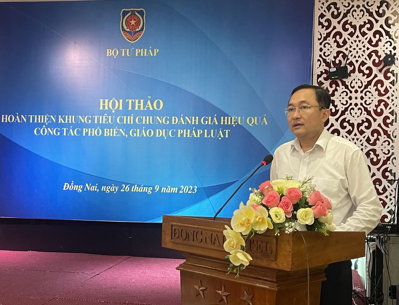 Hội thảo hoàn thiện khung tiêu chí chung đánh giá hiệu quả công tác phổ biến giáo dục pháp luật