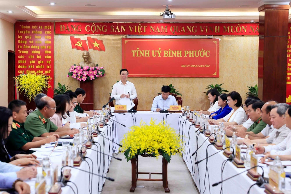 Chủ tịch nước Võ Văn Thưởng làm việc với Tỉnh ủy Bình Phước