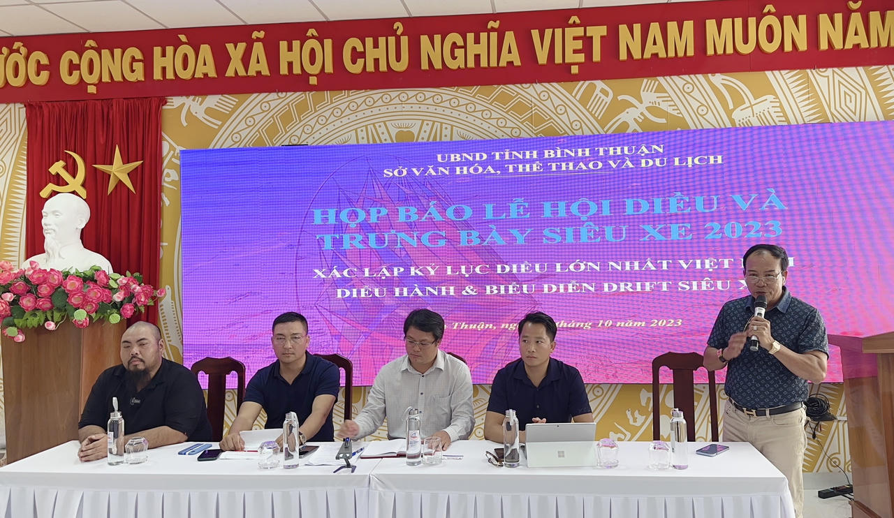 Bình Thuận: Họp báo Lễ hội diều xác lập kỷ lục Guinness con diều lớn nhất Việt Nam